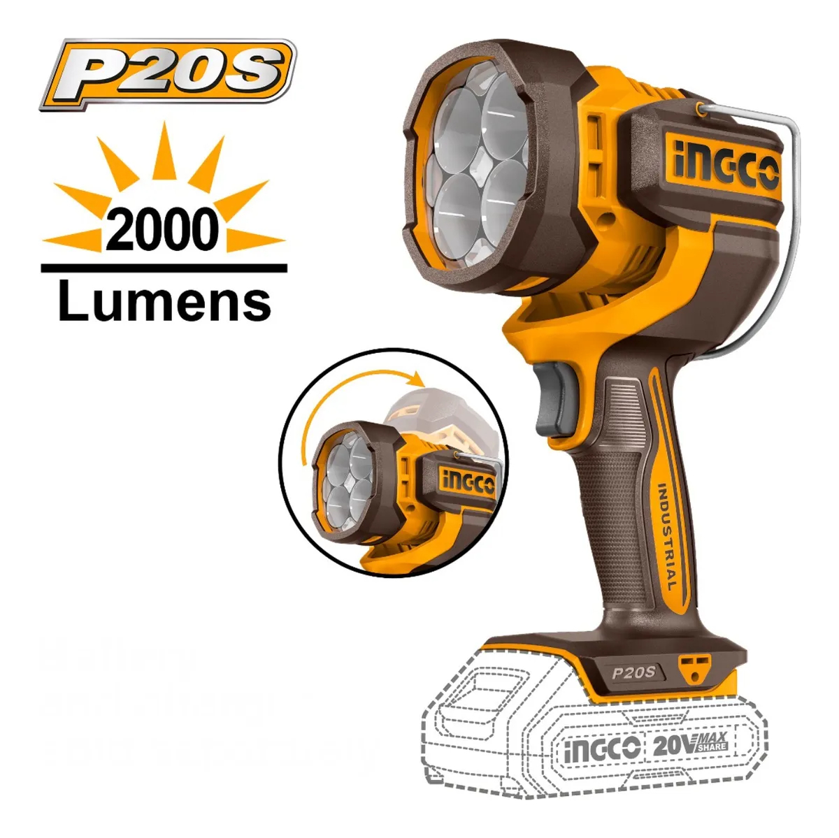 Ingco Cosli250381 Kit Combo 9 Herramientas 20v 2 Baterías - Imagen 5