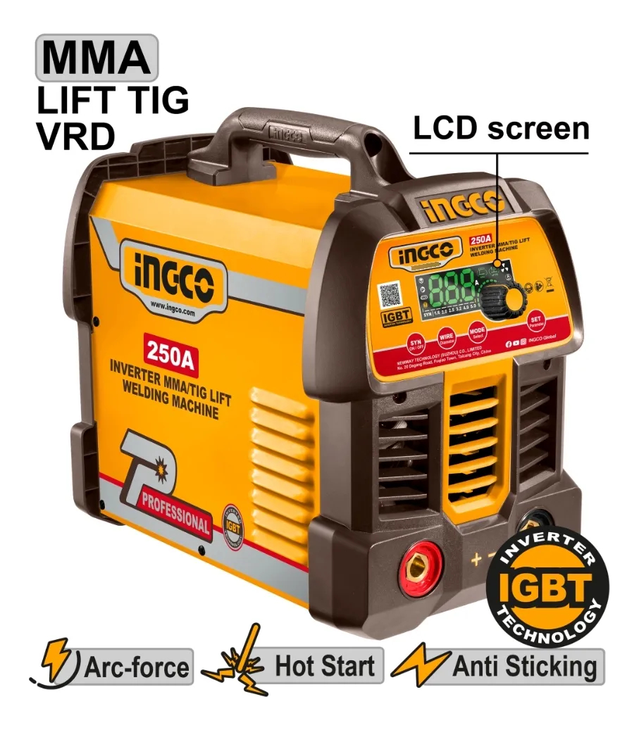 Soldadora Inverter Mma/tig Lift 250a Igbt Ingco Mma25089 - Imagen 3