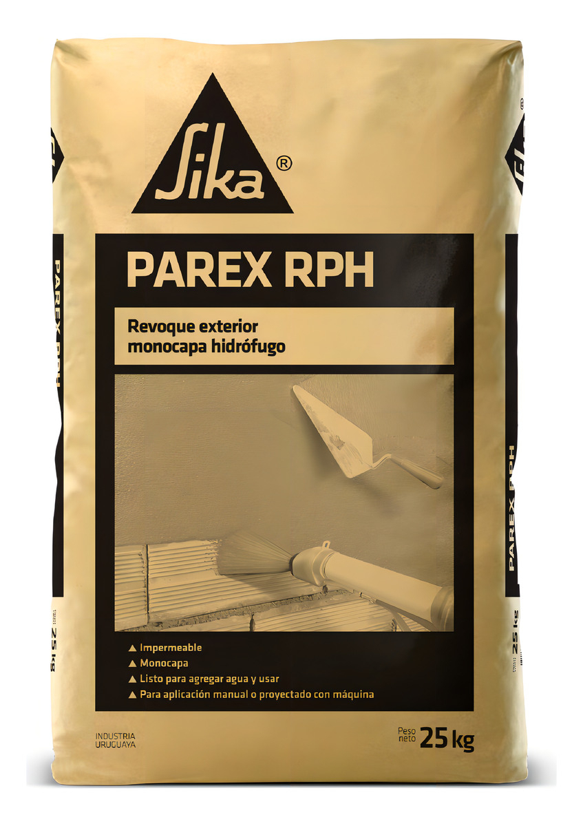 Revoque Exterior Proyectable 3 En 1 Con Hidrófugo Sika Rph Fibrado