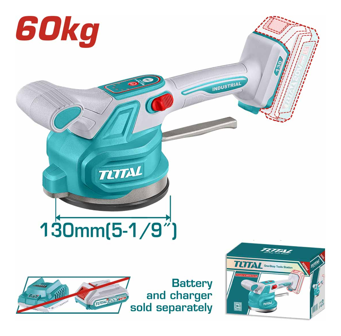 Ventosa Vibradora Para Baldosas Ceramica Porcelana 20v Total - Imagen 5