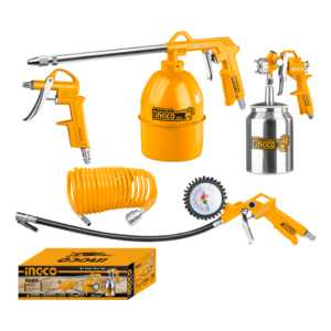 Kit 5 Piezas Ingco Compresor Tacho Metal Akt0051.1