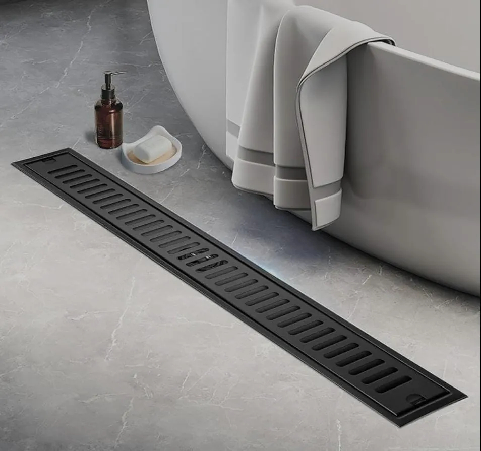 Rejilla Desagüe Ducha Baños 80x10cm Acero Hogar Rejillas - Imagen 2