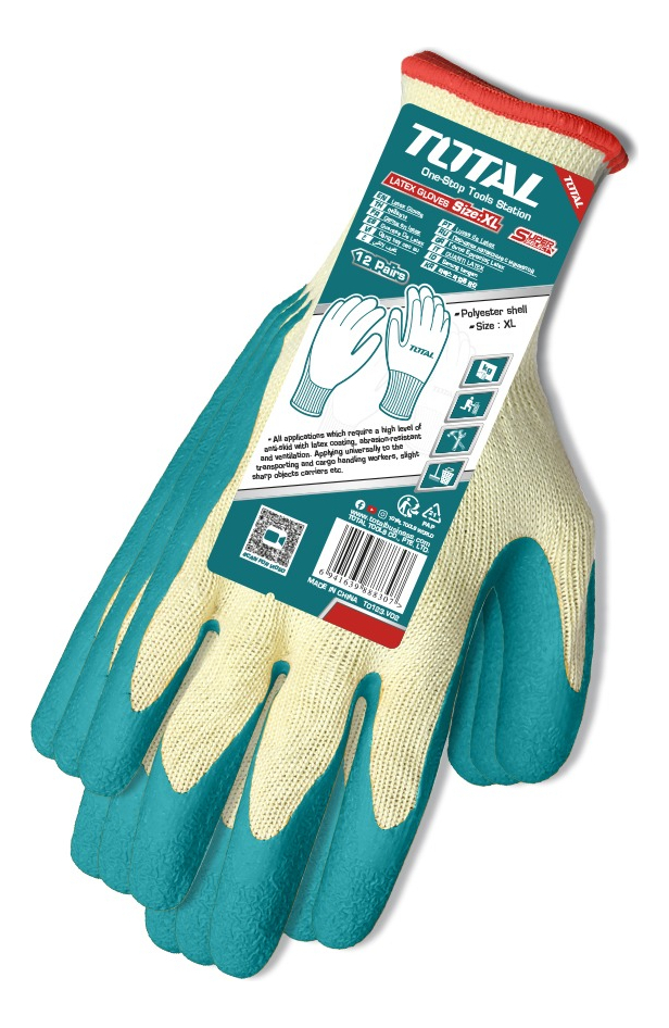 Guantes De Latex Para Cargas Pesadas Talle Xl Total Tsp13102 Turquesa - Imagen 3