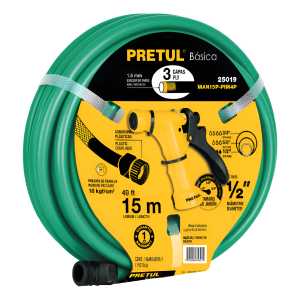 Manguera Riego 2 Capas 1/2+ Pistola Plást 15m Pretul