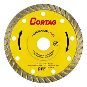 Disco De Corte Diamantado Turbo Diam 115 Mm Porcelanato Flex Amarillo