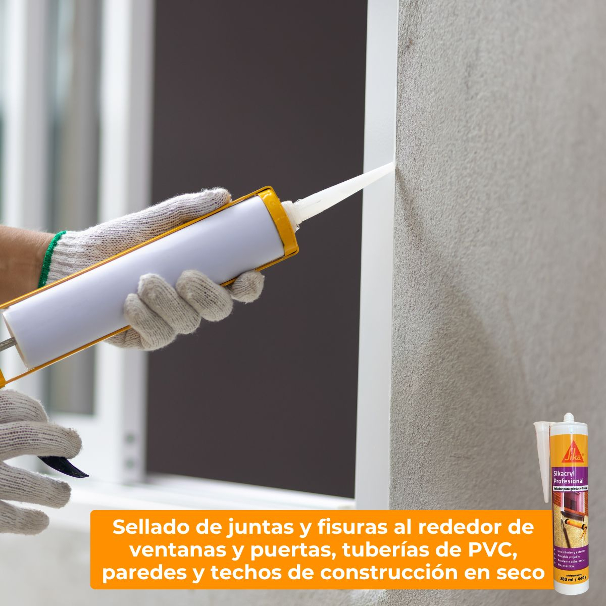 Sellador Sikacryl Profesional Grietas Cartucho X 280ml Sika - Imagen 7