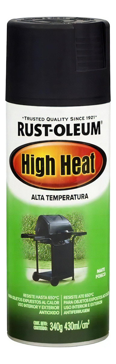 Rust-oleum Alta Temperatura Pintura Aerosol 430ml Color Negro Mate