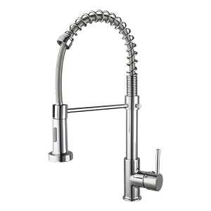 Grifo Canilla Monocomando 360º Cocina Baño Acero Inoxidable Acabado Cromado Color Plateado