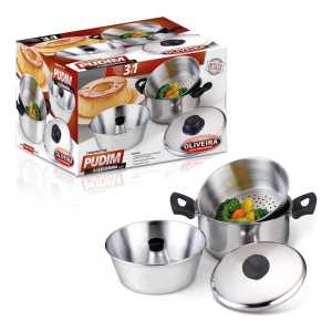 Juego Olla Multiuso Budinera Vaporera Oliveira