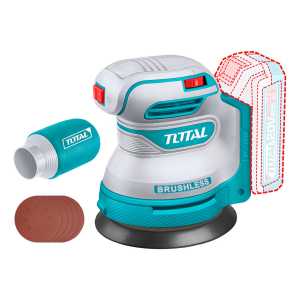 Lijadora Roto Orbital Total 20v, 5'' Sin Carbones, A Batería Turquesa