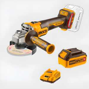 Amoladora 20v Brushlees 900w + 1bat 4ah + Carg Ingco
