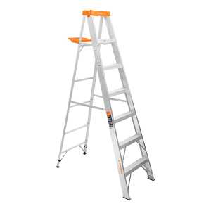 Escalera Aluminio Truper 6 Escalones Tijera 2.13mt 175 Kg Color Plateado