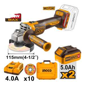 Amoladora 4 1/2 1200w Bat Y Carg Valija Ingco Cagli2211532