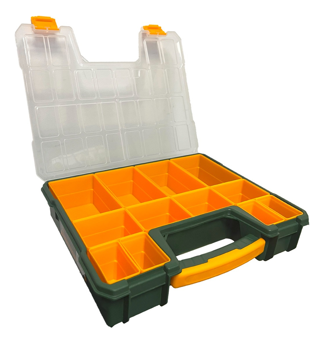 Gavetero Jadever Jdtb1311 Color Verde Oscuro Naranja Con 12 Compartimientos De 1 Unidades