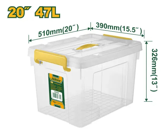 Contenedor Plástico Apilable Transparente 47l Jadever - Imagen 2