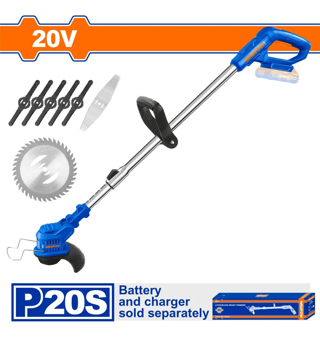 Desmalezadora A Bateria 20v Sin Bat Wadfow Wgtp510 - Imagen 2