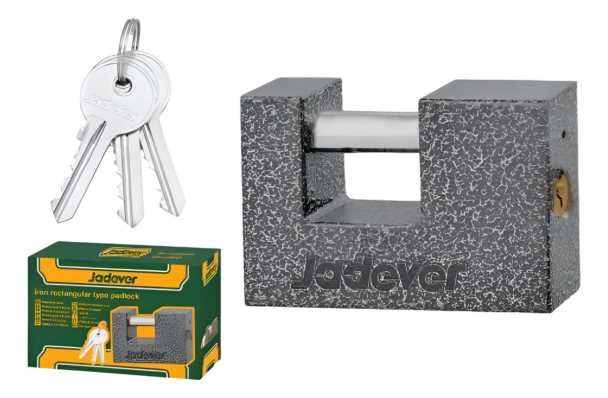 Candado Rectangular Seguridad 80 Mm Jadever Color Negro