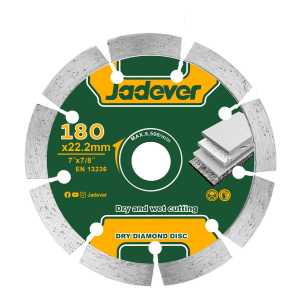Disco Diamantado Segmentado Seco 180mm 7 Jadever Color Verde Oscuro