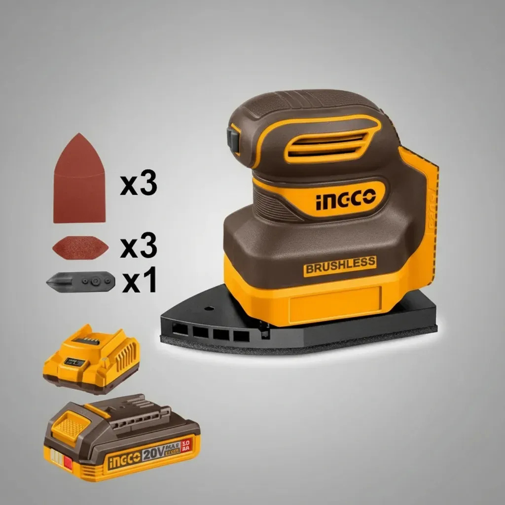 Lijadora Orbital Delta A Bateria P20s 20v + Lijas + Bat 2.0a - Imagen 2