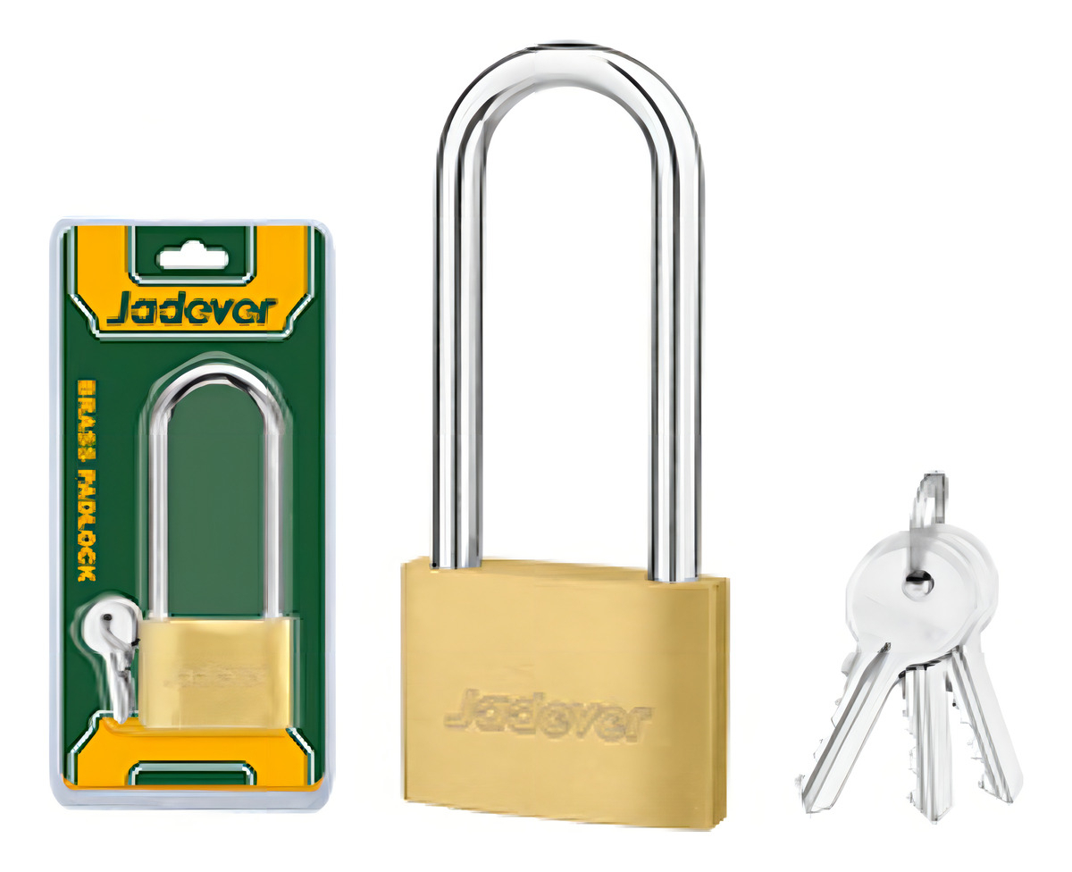 Candado Bronce Laton Corte Largo 50mm Con 3 Llaves Jadever Color Dorado Oscuro
