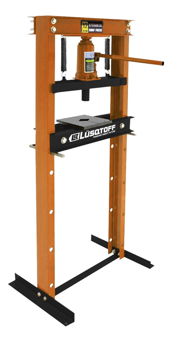 Prensa Hidraulica De Pie 12 Tn Industrial Profesional Color Negro Y Naranja