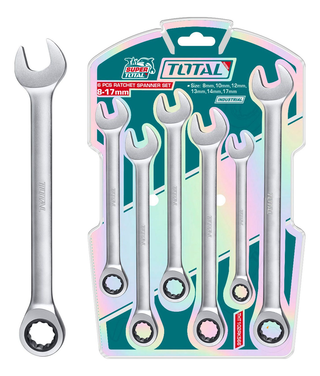 Set 6 Llaves Combinadas Total, Fijas Y Estrellas Con Crique Turquesa