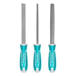 Juego De 3 Limas Total Escofinas Para Madera, Línea Industrial, Largo 20cm - Plana, Media Redonda Y Redonda - Tht918326