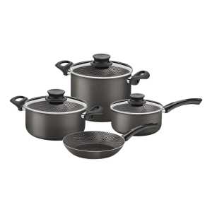 Juego De Bateria Antiadherente Tramontina Paris 7 Pz - Negro