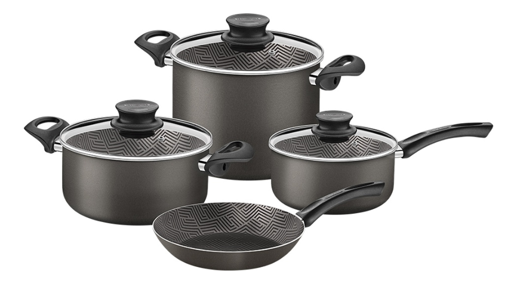 Juego De Bateria Antiadherente Tramontina Paris 7 Pz - Negro