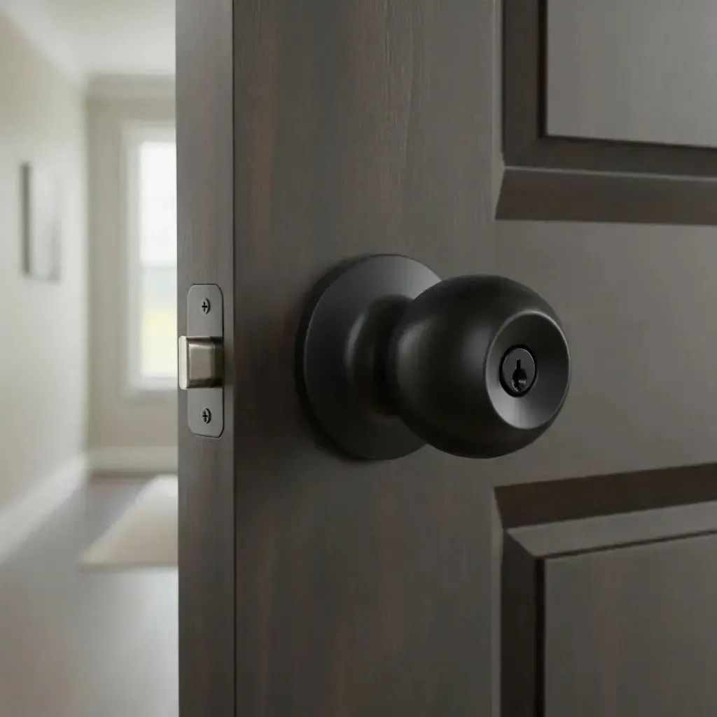 Cerradura Pomo Color Negro 2 Llaves Hermex - Imagen 2