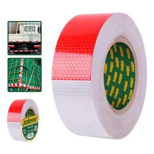 Cinta Reflejante Señalizadora Jadever Color Rojo Lisa Liso