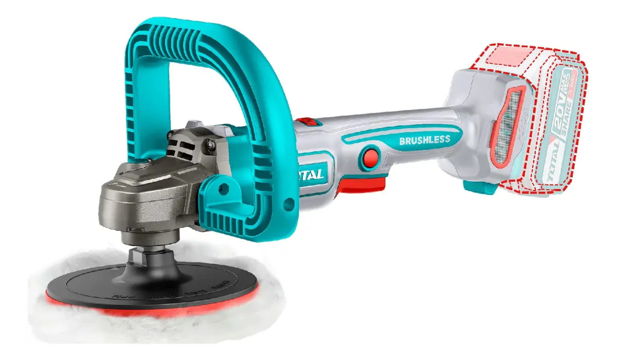 Lustra Pulidora Angular Inalámbrica Total Motor Sin Carbones - 7 Pulgadas, 180mm - Velocidad Variable - No Incluye Batería Ni Cargador - Tapli2018 Turquesa