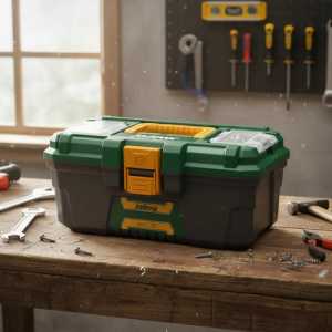 Caja Plastica De Herramientas 13* Jadever Jdtb1313 Color Verde Musgo
