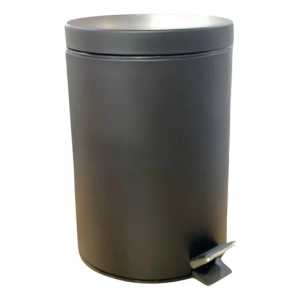 Papelera Acero Inox Negro Mate 9lts Alto 33cm Diámetro 23cm