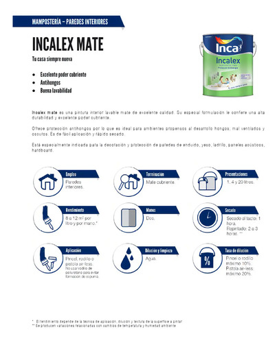 Inca Incalex Interior Mate Látex - Imagen 3