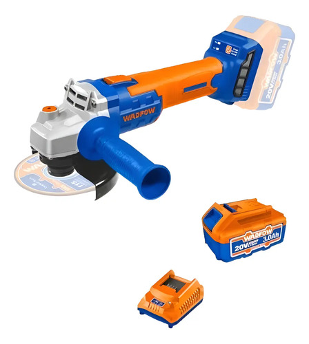 Amoladora A Bateria 20v C Bat 3amp Y Cargador Wadfow Wlapm21