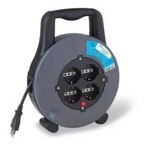 Alargue Con Enrrollador 5mt De Cable 4 Tomas Shuco Y Termica