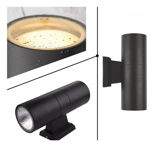 Set X2 Foco Pared Aplique Exterior Lampara Bidireccional - Imagen 3