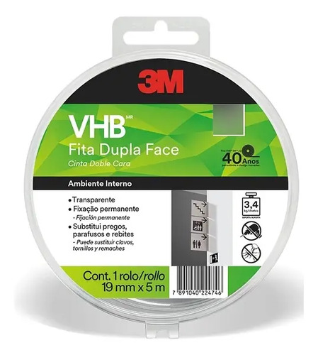 Cinta Doble Faz 3 M Vhb 19 Mm X 5 M 4910