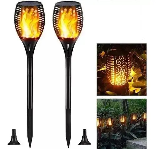 Antorcha Solar Led Llama Fuego Para Jardin Pack X 2 Unidades - Imagen 7