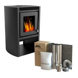 Calefactor Leña Doble Combustión Metavila 690gf + Kit Techo