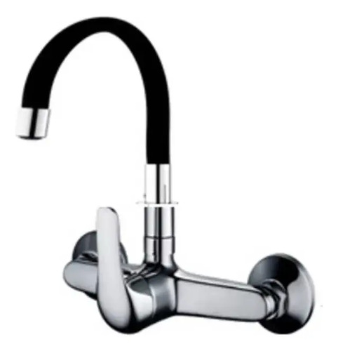 Monocomando Cocina Pared Wico Rimontti 20cm Pico Negro Flex