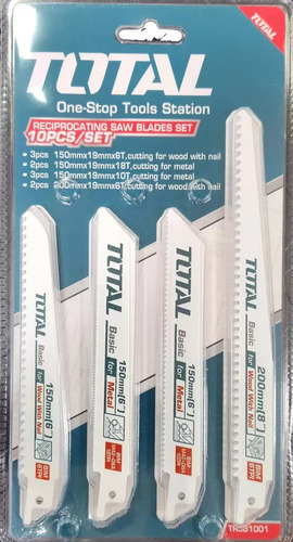 Set 10 Hojas De Sierra Sable Para Metal Y Madera Total - Imagen 2