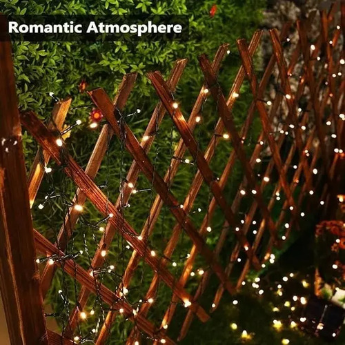 Guirnalda Led Solar 12m Con 100 Luces Calidas Navidad Maria - Imagen 4
