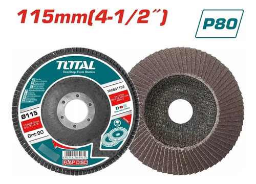 Pack X 10 Discos Flap Acero Madera P80 Total Tac631153 - Imagen 3