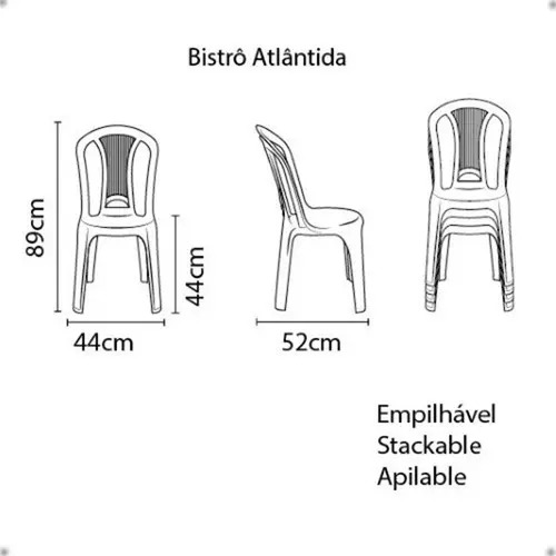 Silla De Bistró De Plástico - Mor - Color Negro - Imagen 3
