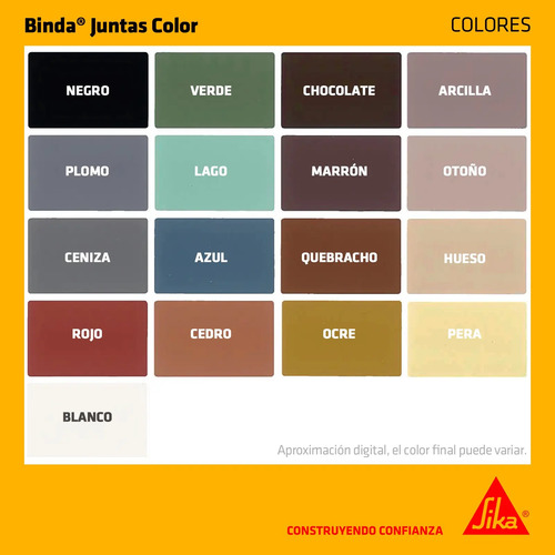 Pastina Binda Juntas Sika 17 Colores Cerámicas X 1 Kg - Imagen 3