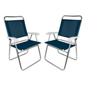 Silla Alta Aluminio Set X2 Playa Reforzada Master Plus Mor
