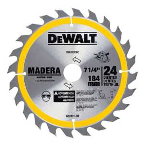 Disco Sierra Dewalt Dwa03080 7-1/4'' 24 Dientes Para Madera Color Gris Plateado