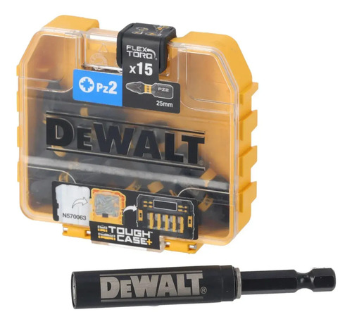 Set 16pcs Puntas Impacto Pz2 X 25mm + Extension Dewalt - Imagen 2